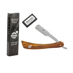 Θήκη ξυραφιού κουρείου Wooden με λαβή από ξύλο